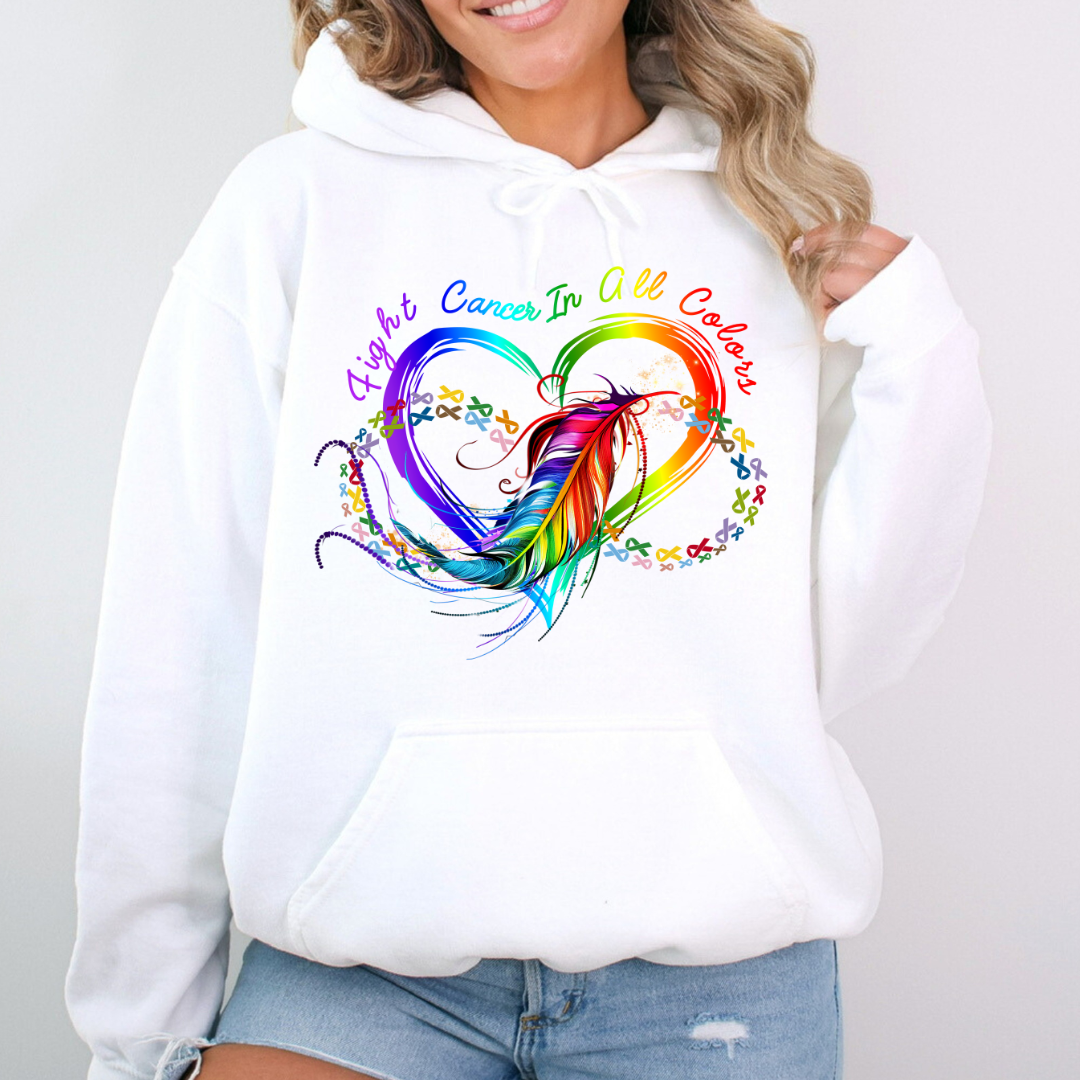 Fight Cancer in All Colors Feather Hoodie