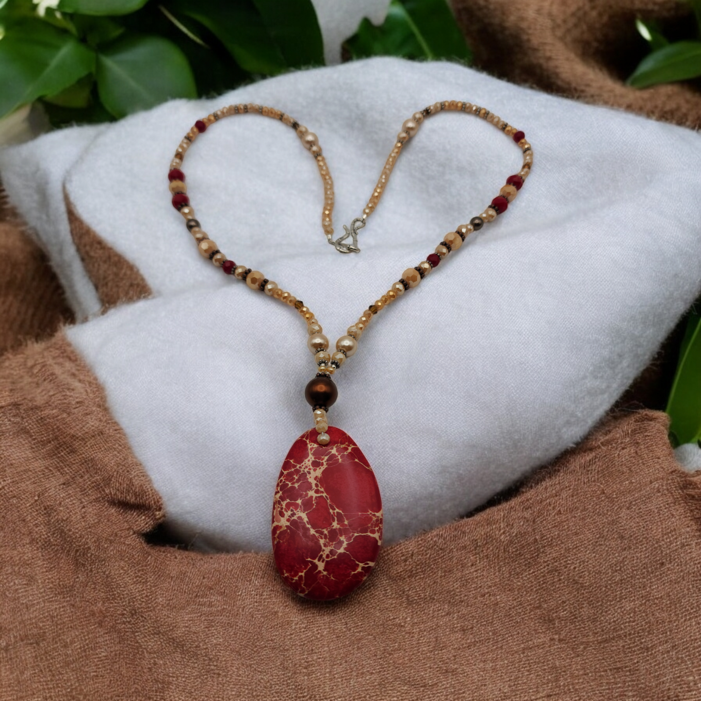 Red Fire Crackle Agate Necklace