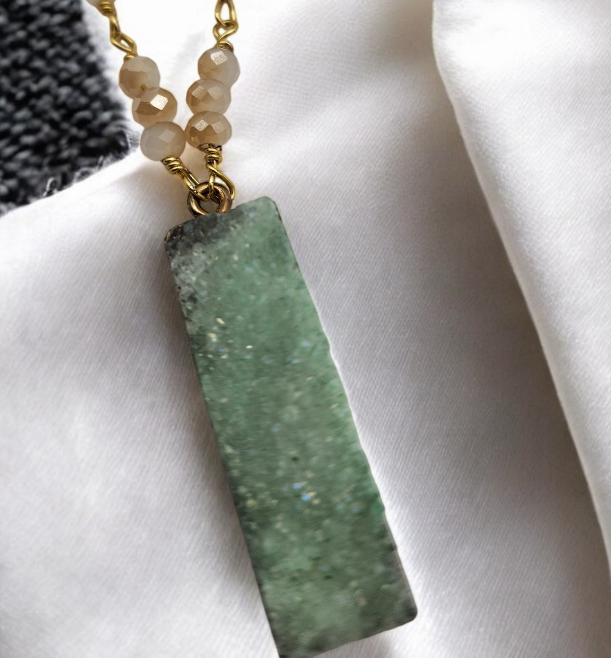 Light Green Druzy Necklace