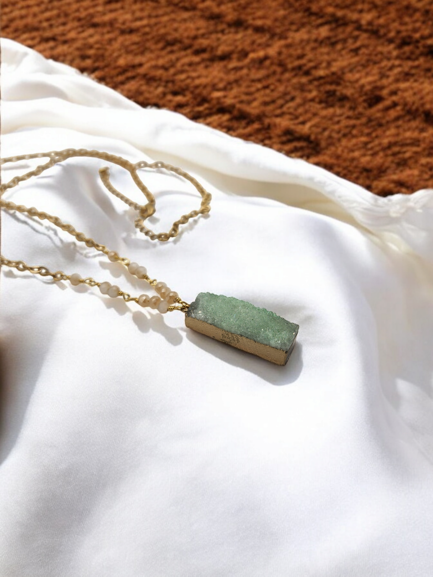 Light Green Druzy Necklace