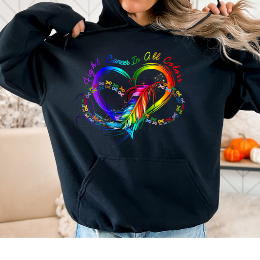 Fight Cancer in All Colors Feather Hoodie