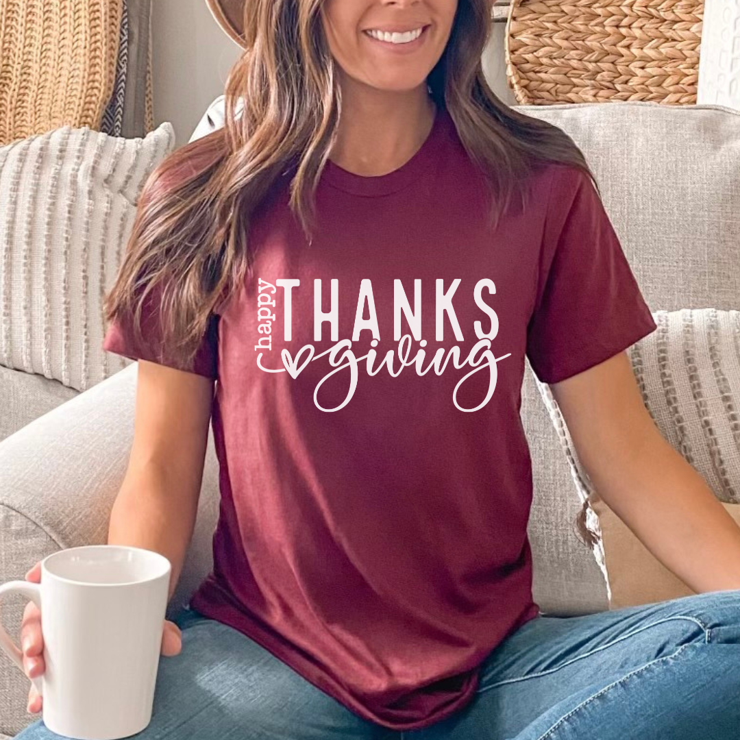 Happy Thanksgiving Heart Tee