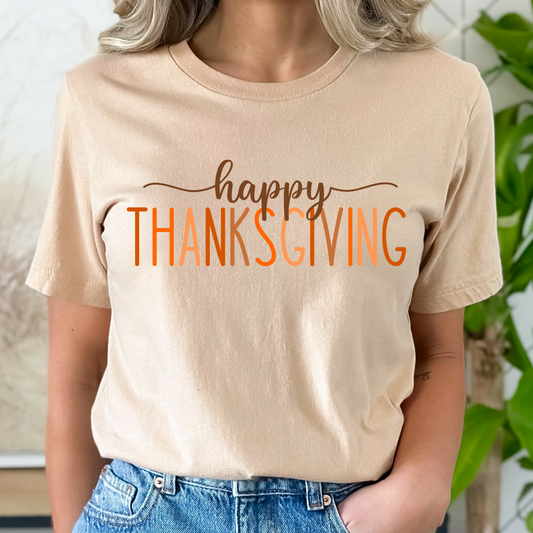 Happy Thanksgiving Fall Colors Tee