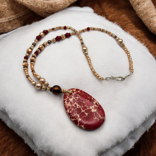 Red Fire Crackle Agate Necklace