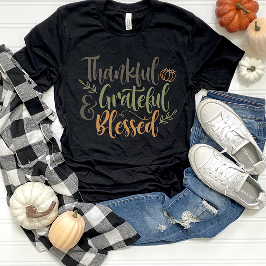 Thankful Grateful Blessed Tee